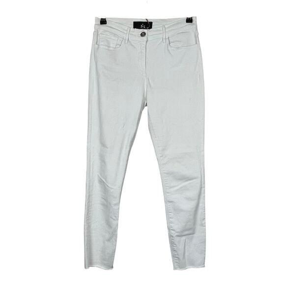 3x1 NYC‎ White Skinny Jeans I am Made Here Size 27 Raw Hem Stretch - Picture 1 of 7